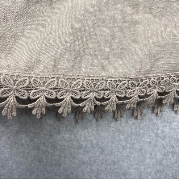 Lungo L’arno Womens Linen Dress Size Small Lace Off the Shoulder Tie Sleeves - Picture 3 of 12